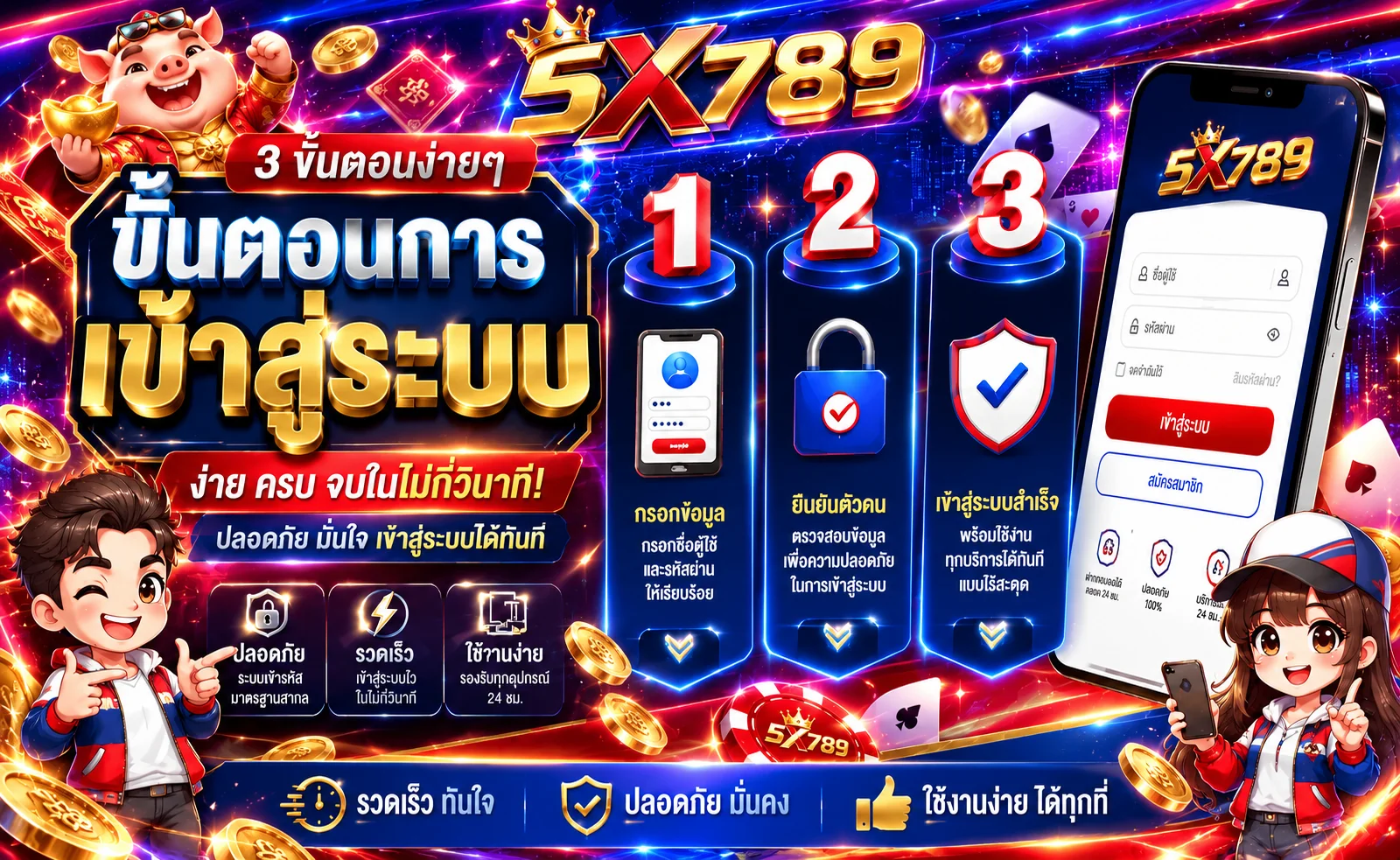 คู่มือเข้าสู่ระบบ 5X789 สามขั้นตอน