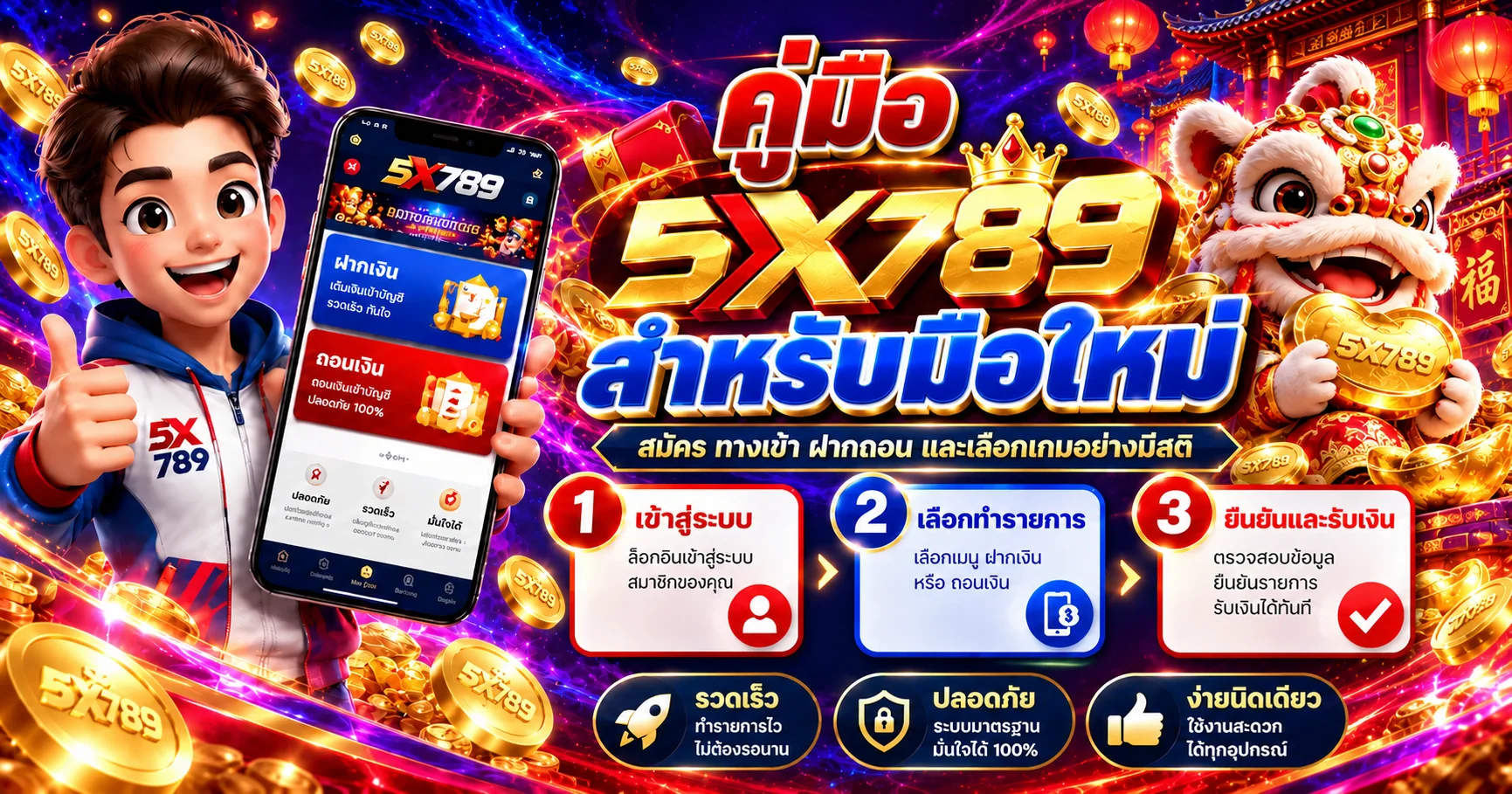 5X789 คู่มือมือใหม่ สมัคร ทางเข้า ฝากถอน และเลือกเกม